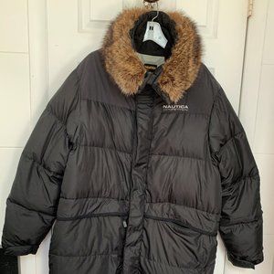 Nautica Competition Long Hooded Parka.  Mens L